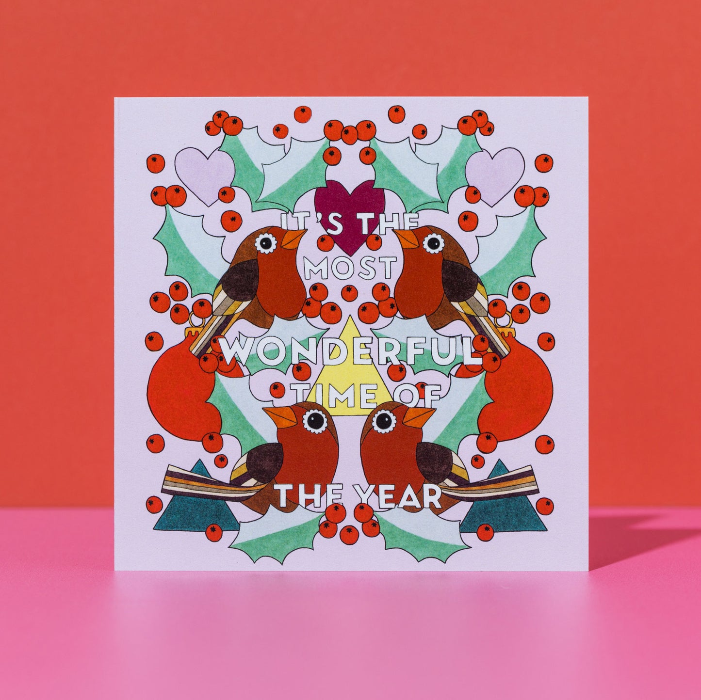Christmas Card Set - Joy, Wonderful and Calm - 6 Pack